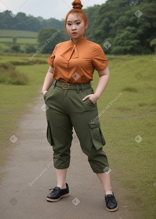 Malaysian adult female with  ginger hair