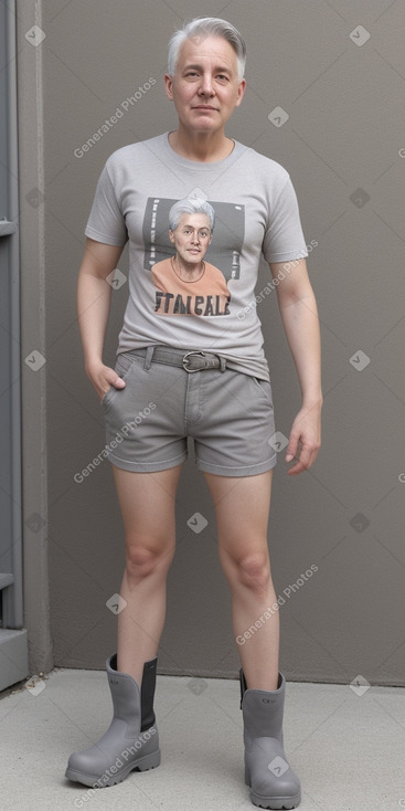 Adult non-binary with  gray hair