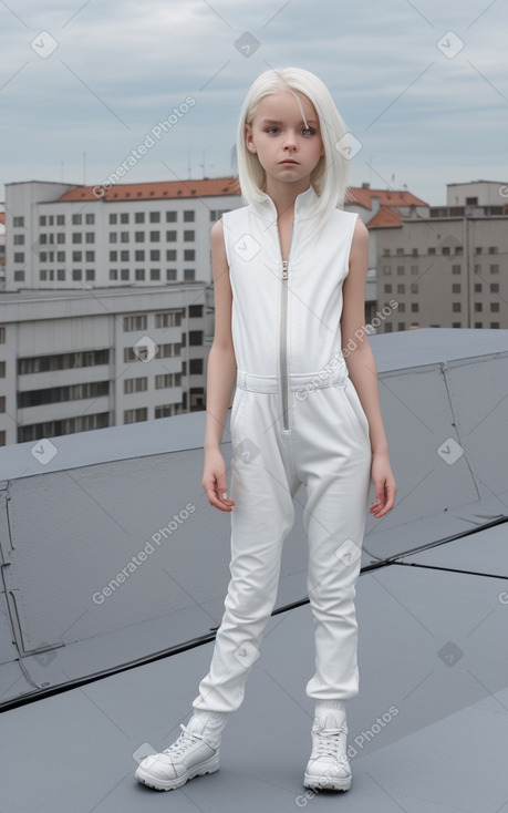 Polish child female with  white hair