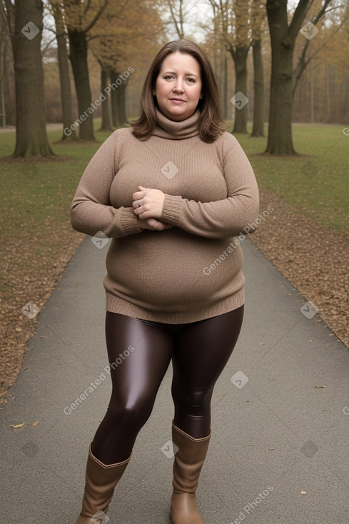 Belgian middle-aged female with  brown hair