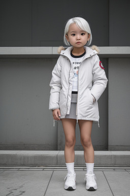 Singaporean infant girl with  white hair