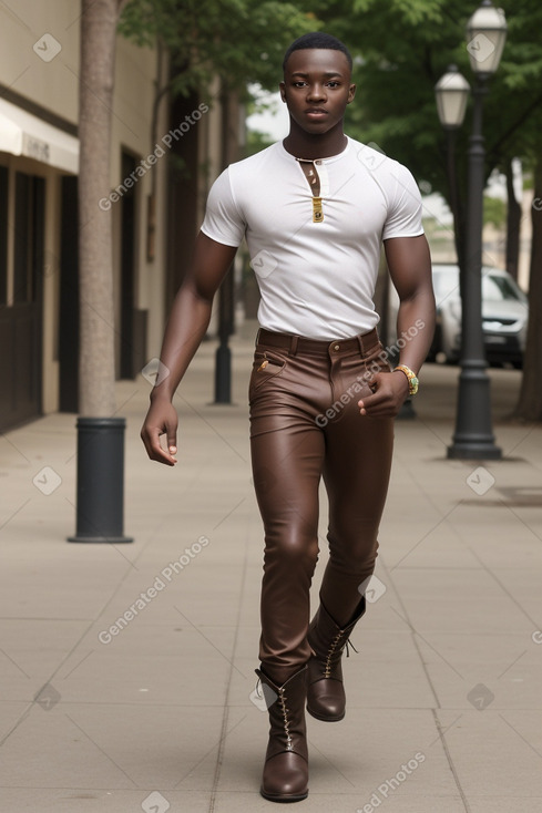 Togolese young adult male with  brown hair