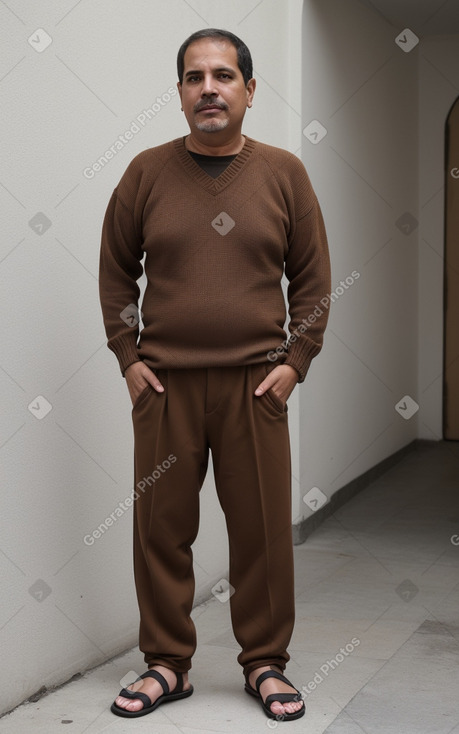 Venezuelan middle-aged male with  brown hair