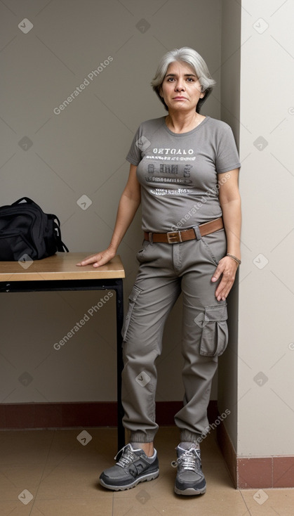 Paraguayan middle-aged female with  gray hair