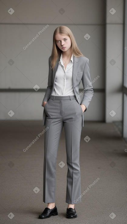 Estonian teenager girl with  gray hair