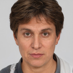 Neutral white adult male with short  brown hair and brown eyes