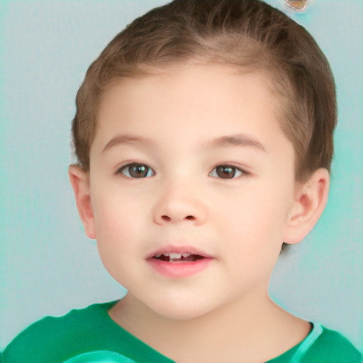 Neutral white child male with short  brown hair and brown eyes