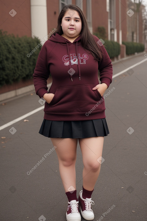 Chilean teenager girl with  brown hair