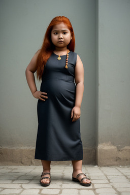 Nepalese child girl with  ginger hair