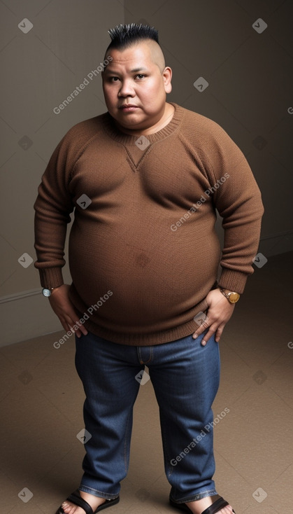 Indonesian middle-aged male with  brown hair