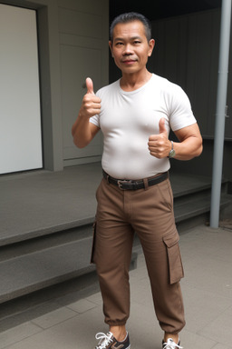 Indonesian middle-aged male with  brown hair