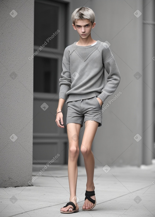 Croatian teenager boy with  gray hair