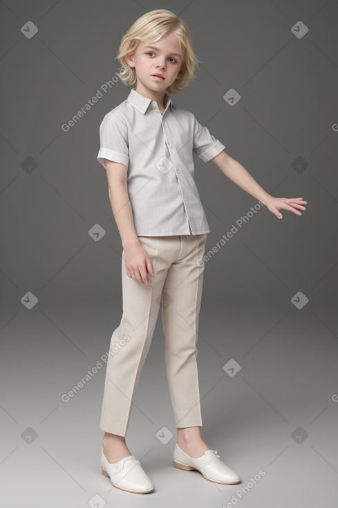 Caucasian child male with  blonde hair