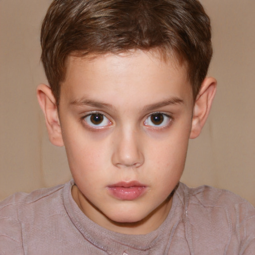 Neutral white child male with short  brown hair and brown eyes