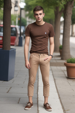 Albanian young adult male with  brown hair