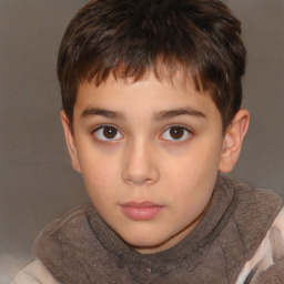 Neutral white child male with short  brown hair and brown eyes