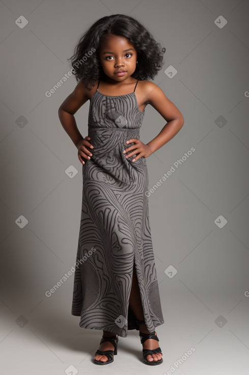 African american child female with  gray hair