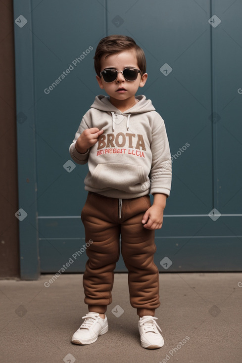 Costa rican infant boy with  brown hair