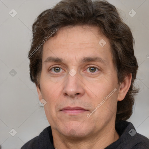 Neutral white adult male with short  brown hair and brown eyes