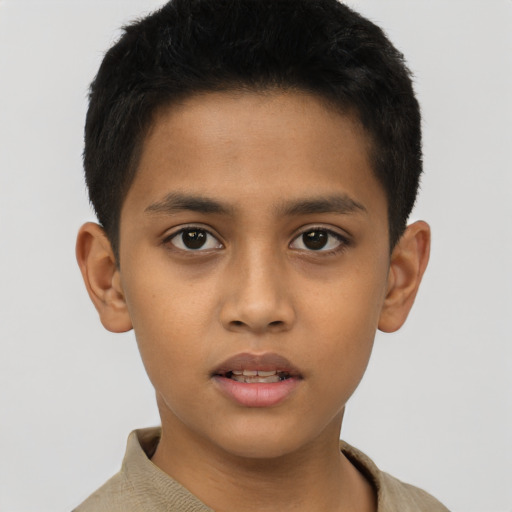 Neutral asian young-adult male with short  brown hair and brown eyes