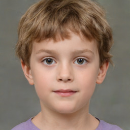 Neutral white child male with short  brown hair and brown eyes