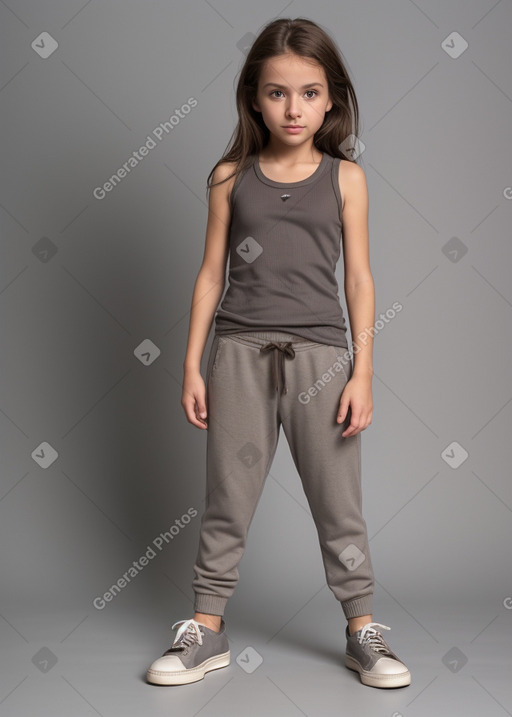 Italian child female with  brown hair