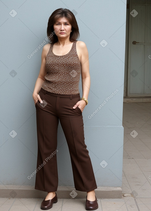 Uzbek middle-aged female with  brown hair