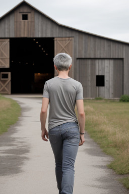 Irish teenager boy with  gray hair