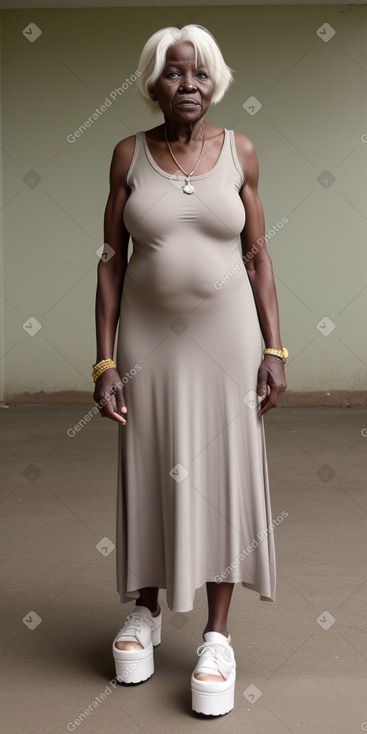 Ugandan elderly female with  white hair