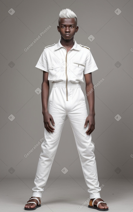 Ugandan teenager boy with  white hair