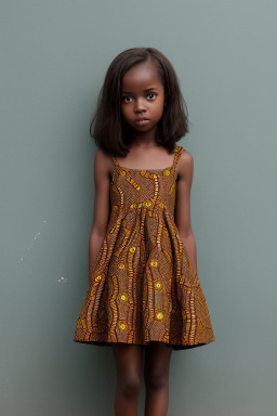 African child girl with  brown hair