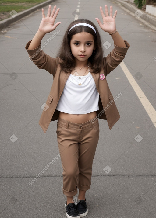 Puerto rican child girl with  brown hair