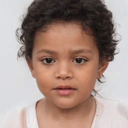 Neutral white child female with short  brown hair and brown eyes