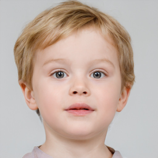 Neutral white child male with short  brown hair and blue eyes