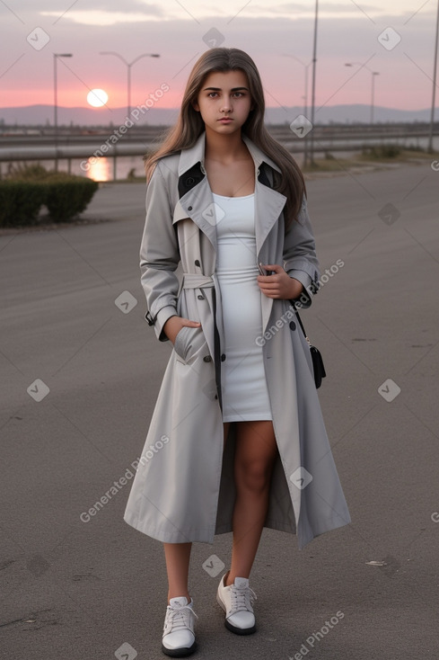 Turkish teenager girl with  gray hair