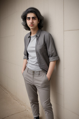 Jordanian young adult non-binary with  gray hair