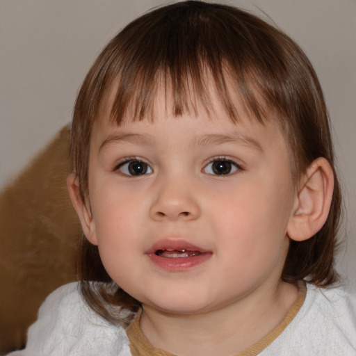 Neutral white child male with medium  brown hair and brown eyes