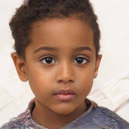 Neutral white child female with short  brown hair and brown eyes