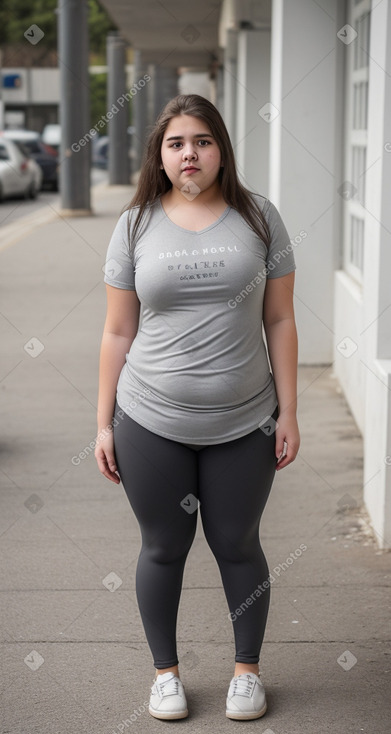 Greek teenager girl with  gray hair