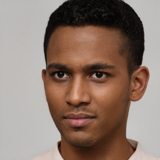 Neutral latino young-adult male with short  brown hair and brown eyes
