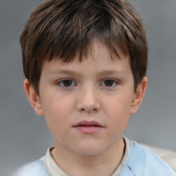 Neutral white child male with short  brown hair and brown eyes