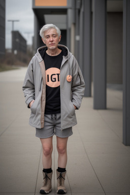 Adult non-binary with  gray hair