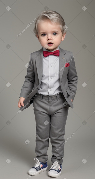 American infant boy with  gray hair