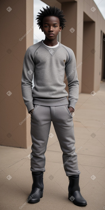 Kenyan teenager boy with  gray hair