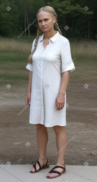 Belarusian middle-aged female with  blonde hair