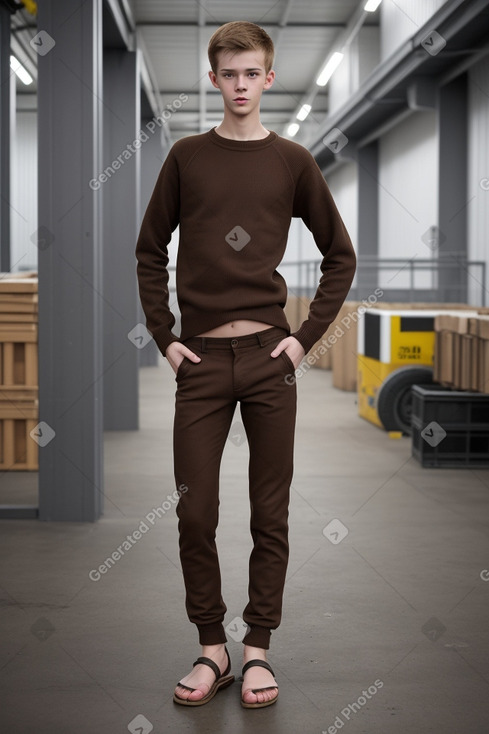 Icelandic teenager male with  brown hair