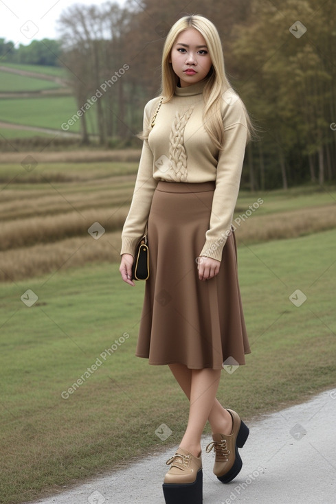 Malaysian adult female with  blonde hair