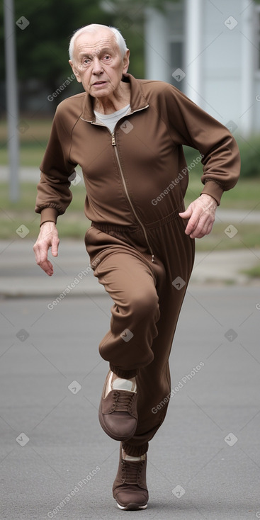 Russian elderly male with  brown hair