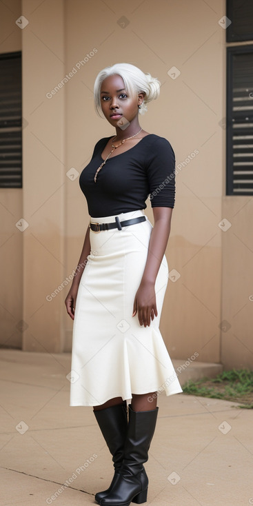 Ugandan young adult female with  white hair