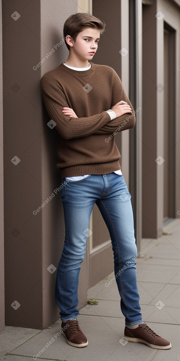 German teenager male with  brown hair